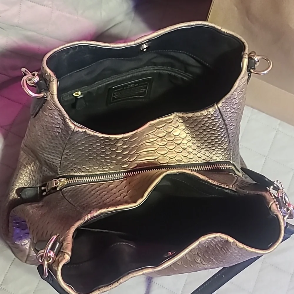 Coach Phoebe Metallic Snakeskin Handbag